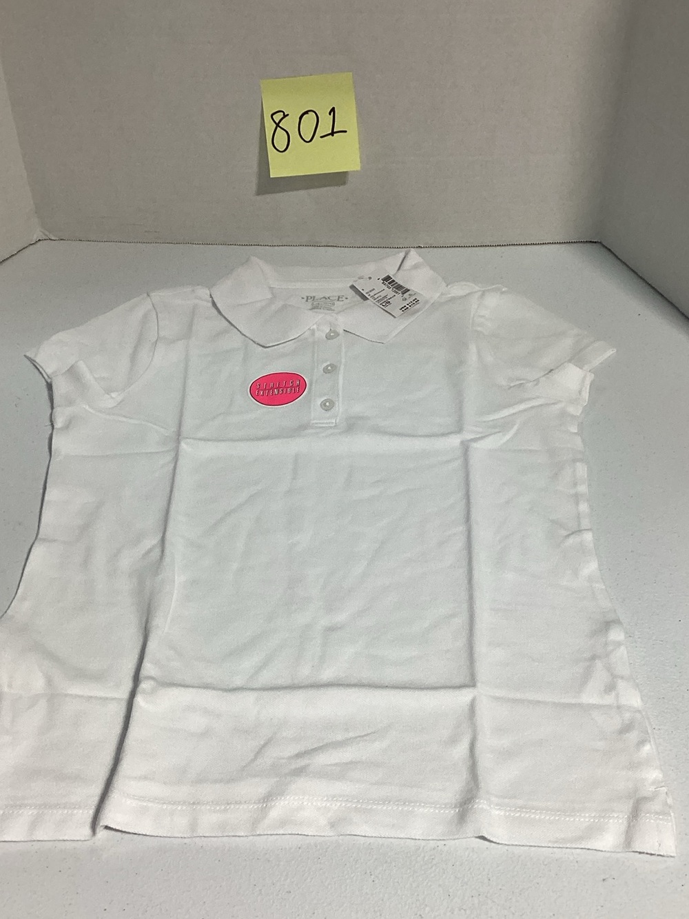 The Children's Place White Girls Polo Top with Button Placket